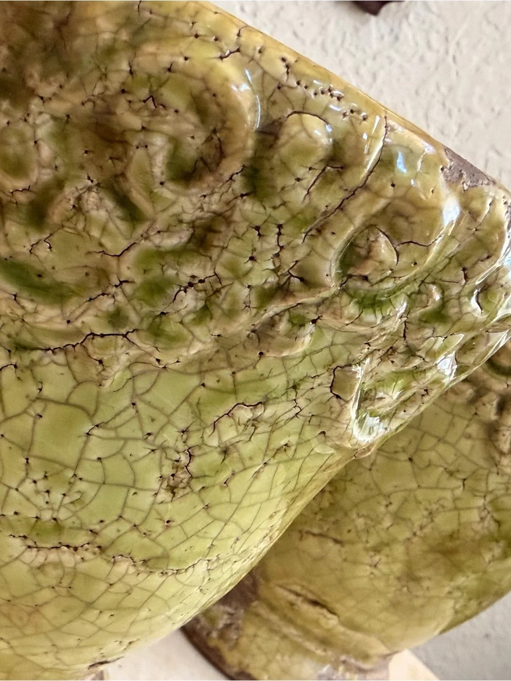 🍃SET Green Ceramic Reptile Planter Pot